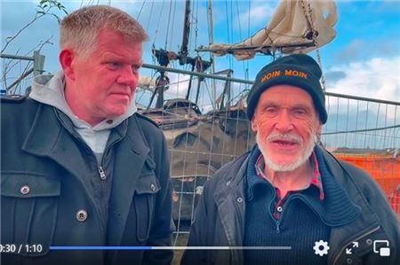 Chell Michels und der Bootseigner auf Wetter TV. Screenshot