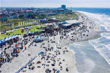 Das Festivalgelände am Nordstrand aus der Vogelperspektive. Foto: KEM