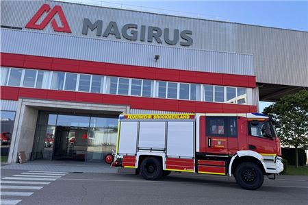 Das LF20 vor den Magirus-Werken. Foto: Samtgemeinde Brookmerland