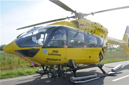 Der ADAC-Hubschrauber Christoph 26 kommt oft zum Einsatz.