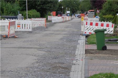 Eine Baustelle im Addingaster Weg in Norden