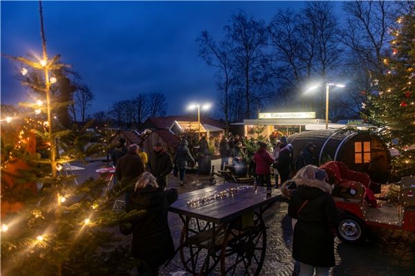 Kulinarik, Gemeinschaft und funkelnde Trecker Der Berumerfehner Weihnachtsmarkt lädt zum Verweilen ein.