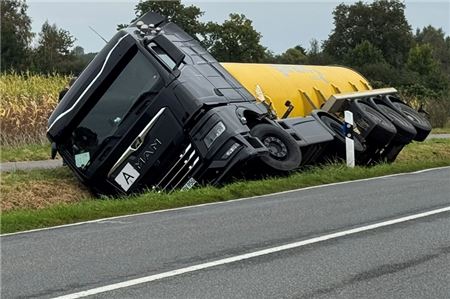 Der Fahrer des Lkw wollte einem Reh ausweichen.