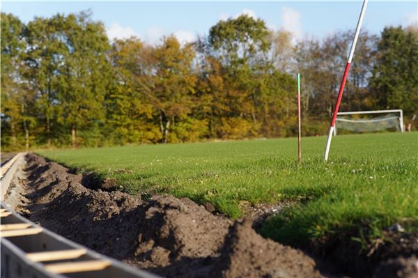 Die Bauarbeiten an der Wildbahn-Sportanlage gehen voran.
