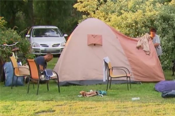 Die Familie Scherk aus Großheide ließ sich für ein paar Tage auf einem Campingplatz im Landkreis Leer nieder.
