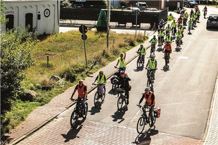 Die Radtour führte auch über die Tunnelstraße in Norddeich.