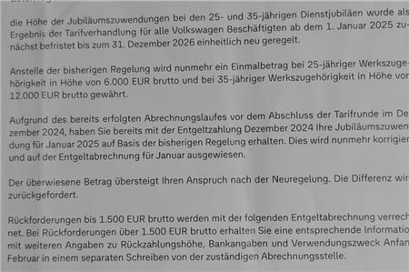 Dieses Formschreiben haben die aktuellen Jubilare noch im Januar dieses Jahres in ihren Briefkästen gefunden.Foto: privat