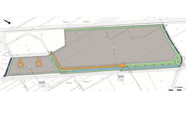 Tell Bau wird zum größten Arbeitgeber im Brookmerland Für die Firma Tell Bau wird das Gewerbegebiet bis zum Siegelsumer Moorweg erweitert. Vorläufiger Plan der Erweiterung Hansestraße: Samtgemeinde Brookmerland