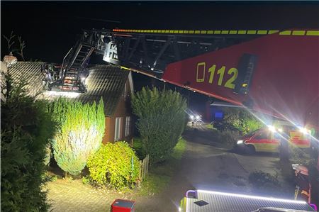 Die Drehleiter einer Feuerwehr