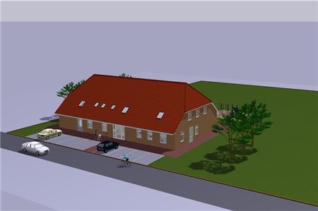 In der Stettiner Straße in Hage soll eine neue Kita gebaut werden. Grafiken: Samtgemeinde Hage