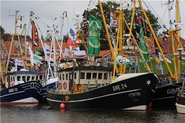 Malerischer Anblick, aber der Grund, warum derzeit Schiffe im Greetsieler Hafen bleiben, ist ernst. Foto: Till Oliver Becker