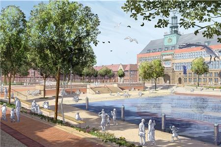 So soll es in Emden rund um den Ratsdelft in einigen Jahren aussehen. Grafiken: Lohaus Carl Köhlmos