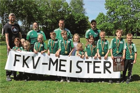 Starker Südarler Nachwuchs. Die männliche Jugend E holte wie die weibliche Jugend A den FKV-Titel. Die weibliche Jugend F wurde Vizemeister. Foto: Wolfgang Böning
