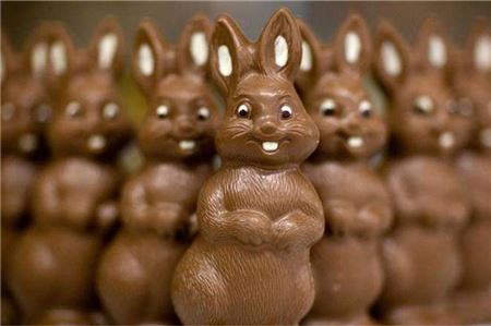 Süßer Blick, süßer Geschmack: Schokohasen sind zu Ostern eine beliebte Schlemmerei. Foto: dpa