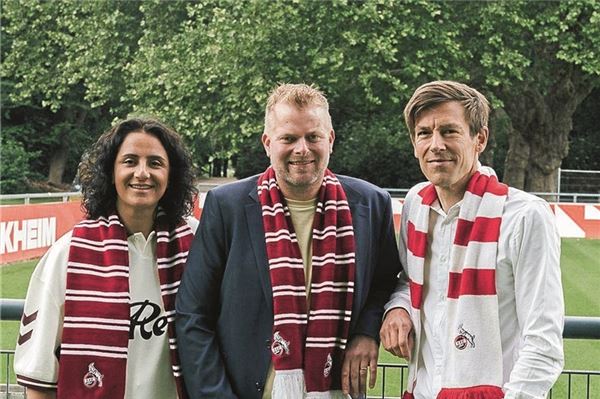Trio. Wilke Stroman (Mitte) bildet mit Tugba Tekkal, einer früheren Profi-Fußballerin, und Dr. Carsten Wettig, bisheriger Vizepräsident des 1. FC Köln, ein Team. Foto. privat