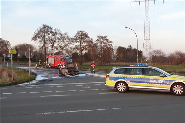 Auto brennt vollständig aus